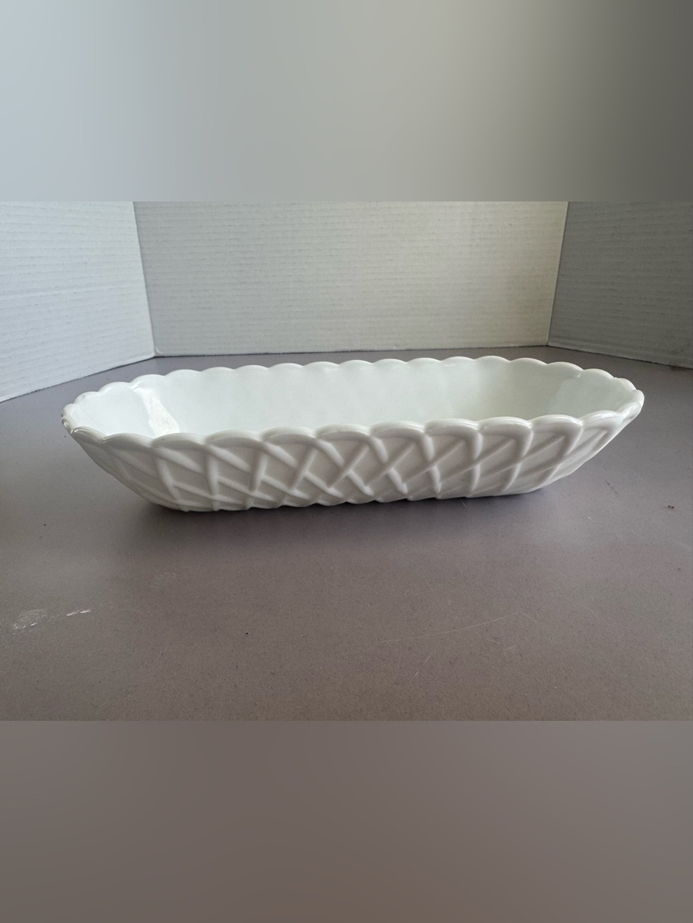 Vintage Antique Indiana Glass Relish Dish Milk Glass